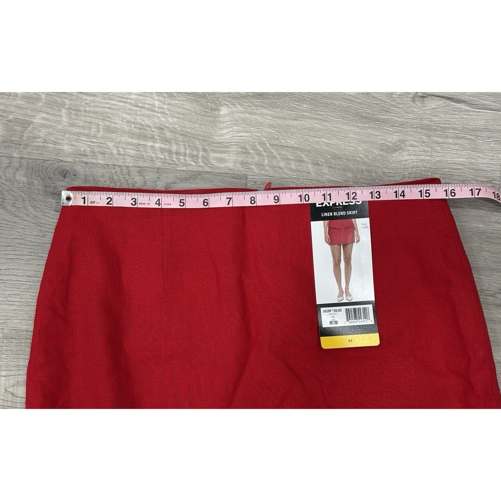NWT Express Linen Blend Skirt Women's Size Medium Red - Picture 2 of 7